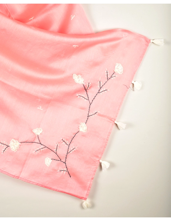 Floral Hand Embroidery Stoles/ Scarf's For Women - WAS04C-2