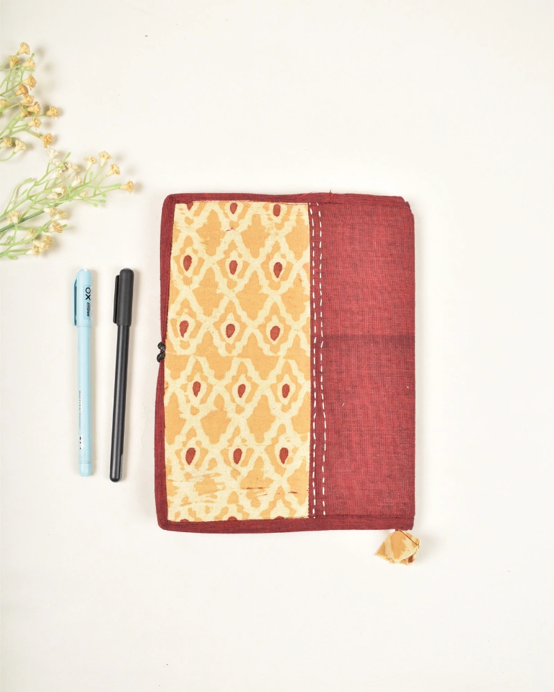 Reusable journal cover with handmade paper diary - Maroon : STJ05A-2