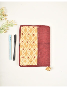 Reusable journal cover with handmade paper diary - Maroon : STJ05A-2-sm