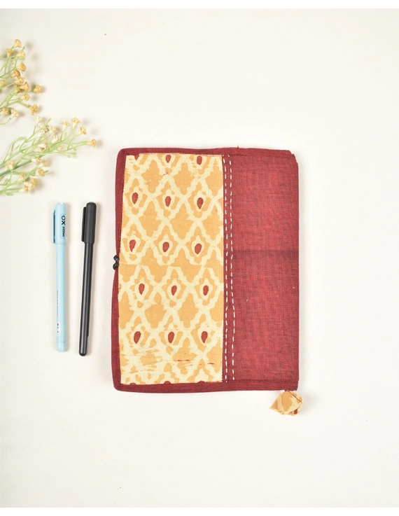 Reusable journal cover with handmade paper diary - Maroon : STJ05A-2