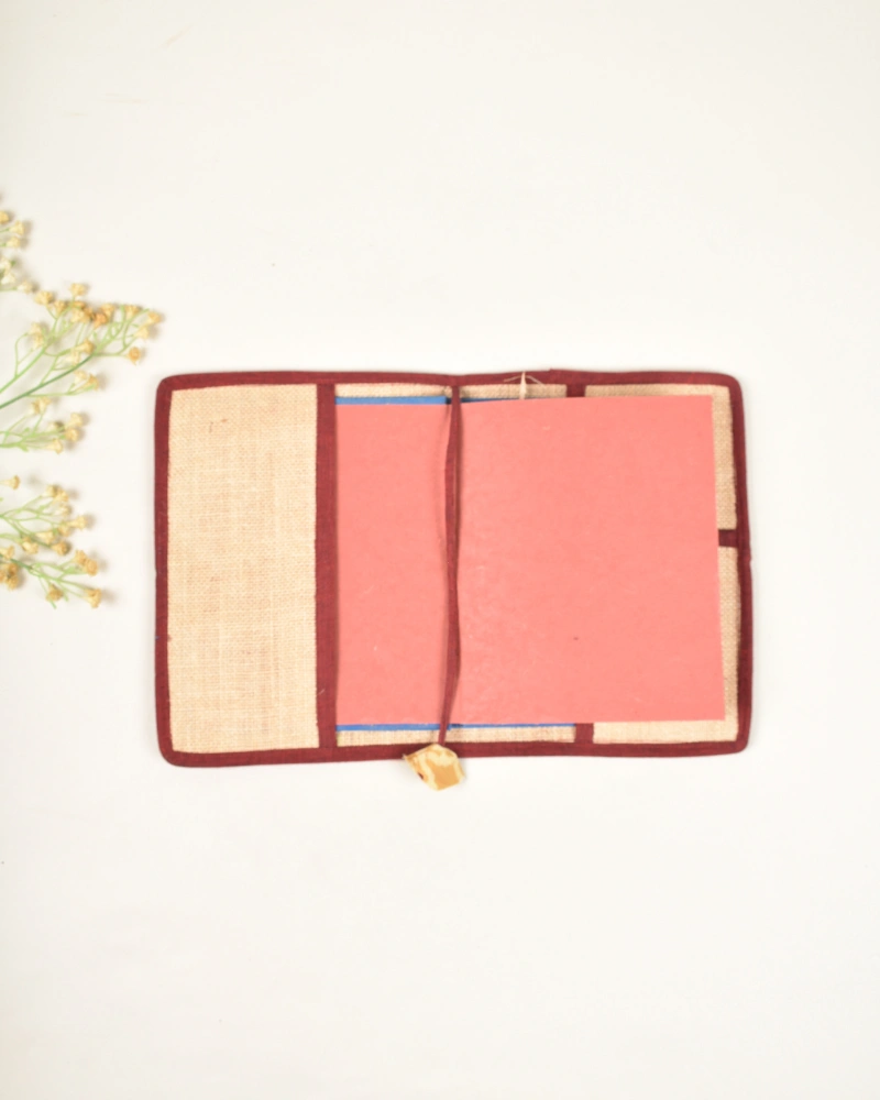 Reusable journal cover with handmade paper diary - Maroon : STJ05A-3