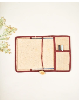 Reusable journal cover with handmade paper diary - Maroon : STJ05A-4-sm