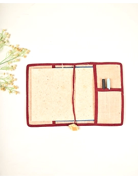 Reusable journal cover with handmade paper diary - Maroon : STJ05AD-2-sm