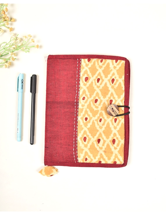 Reusable journal cover with handmade paper diary - Maroon : STJ05AD-3
