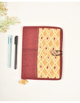 Reusable journal cover with handmade paper diary - Maroon : STJ05AD-3-sm