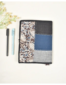Reusable diary sleeve with handmade paper diary - Black : STJ05B-2-sm