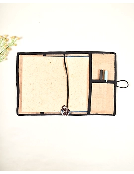 Reusable diary sleeve with handmade paper diary - Black : STJ05B-3-sm