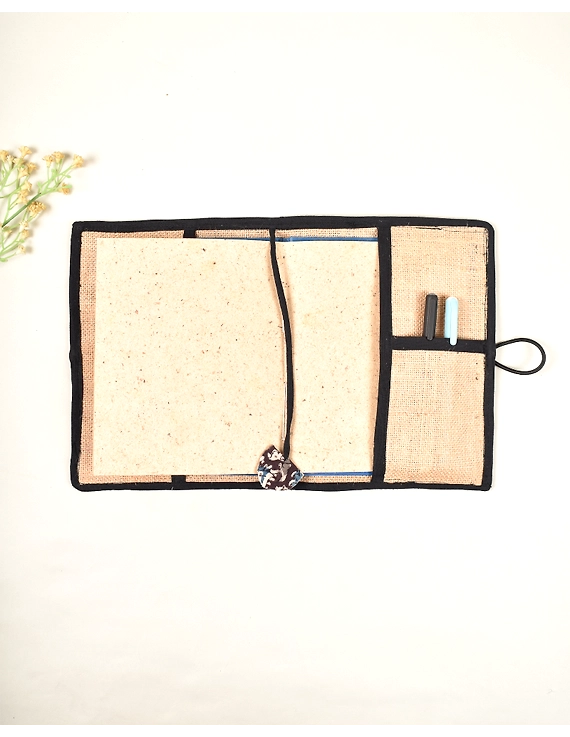 Reusable diary sleeve with handmade paper diary - Black : STJ05B-3