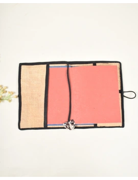 Reusable diary sleeve with handmade paper diary - Black : STJ05B-4-sm