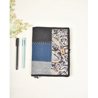Reusable diary sleeve with handmade paper diary - Black : STJ05B