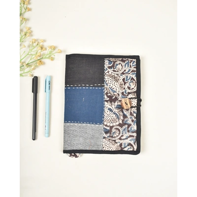 Reusable diary sleeve with handmade paper diary - Black : STJ05B