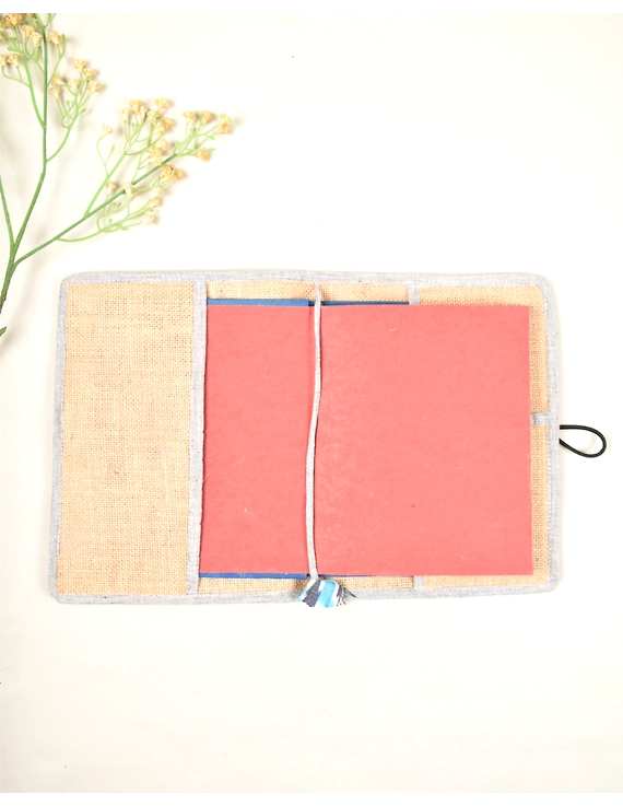 Reusable diary sleeve with handmade paper diary - Grey : STJ05C-3