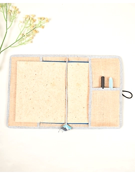 Reusable diary sleeve with handmade paper diary - Grey : STJ05C-4-sm