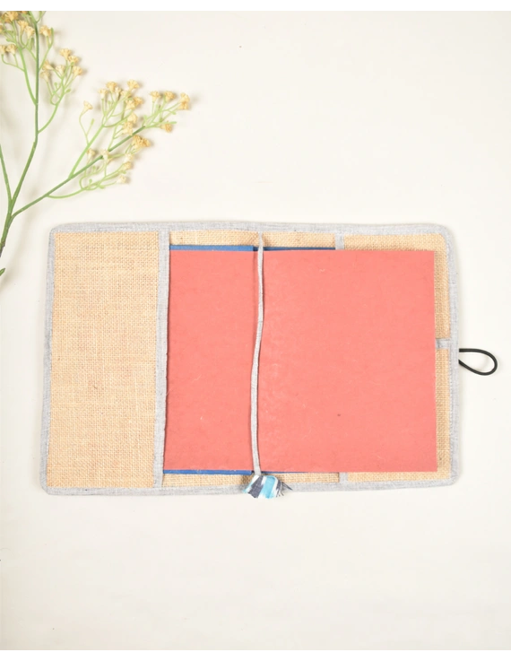 Reusable diary sleeve with handmade paper diary - Grey : STJ05CD-2