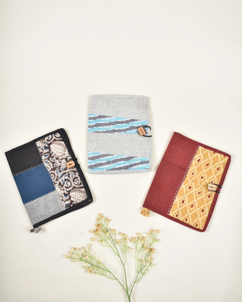 Reusable journal cover with handmade paper diary - Maroon : STJ05A-1