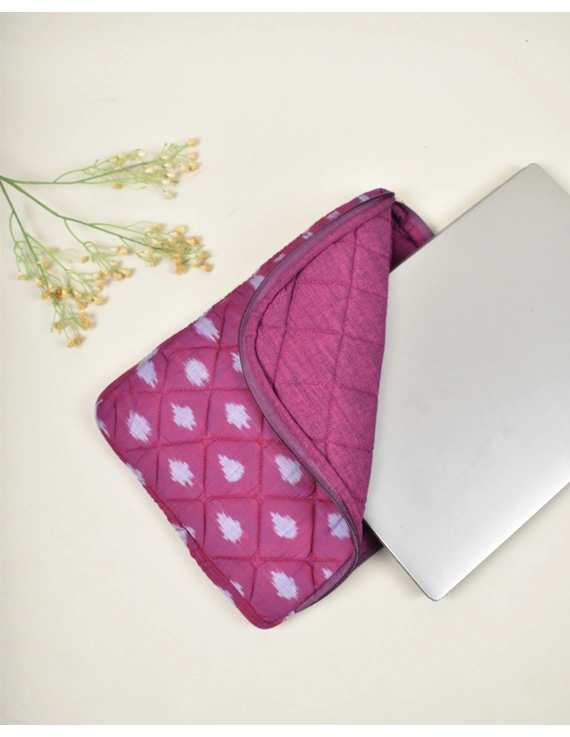 PURPLE IKAT QUILTED LAPTOP SLEEVE: LBS03B-2