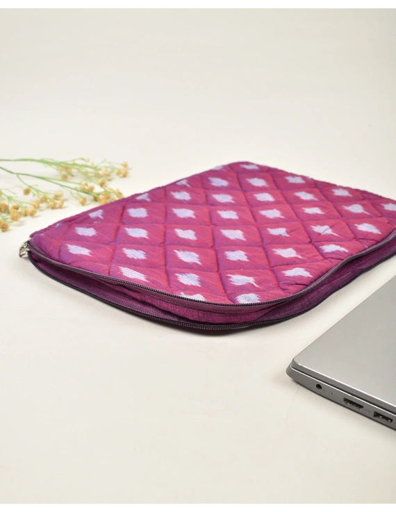 PURPLE IKAT QUILTED LAPTOP SLEEVE: LBS03B-3