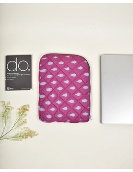 PURPLE IKAT QUILTED LAPTOP SLEEVE: LBS03B-4-sm