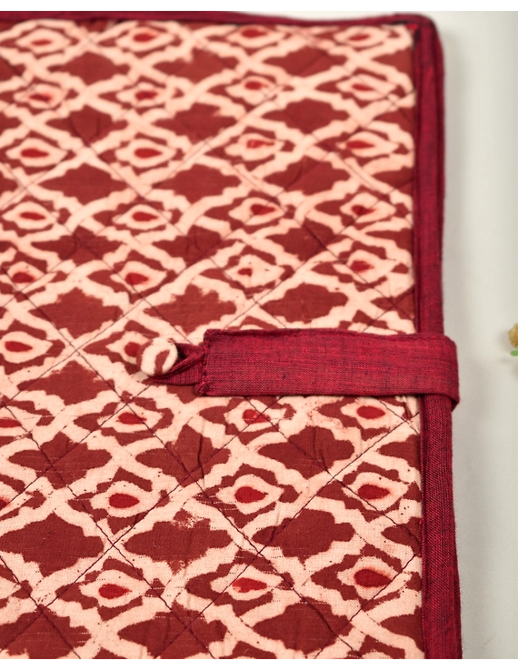 Red Kalamkari folder with button - SFB04A-5