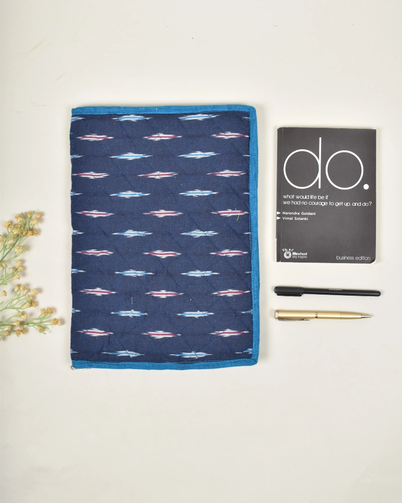 Blue ikat folder with zip : SFZ03A-4