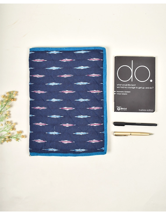 Blue ikat folder with zip : SFZ03A-4