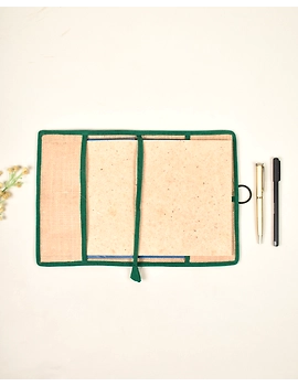 Hand embroidered applique diary sleeve green - STJ06B-2-sm