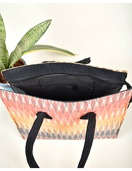 Multi-color Ikat tote cum lunch Box Bags : TBJ02C-2-sm