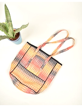 Yellow Capacious Quilted Ikkat Tote Bag : TBC10C-2-sm