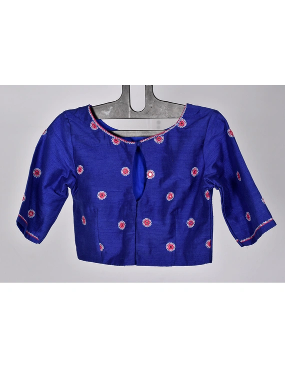 Pure raw silk blouse with all over mirror work-SB01A-M-1
