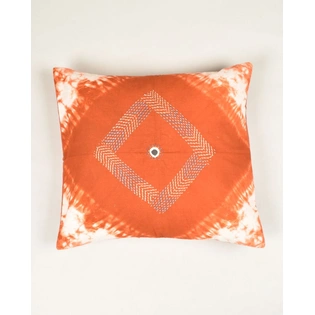 Brown tie dye cushion cover with diamond design- HCC52A