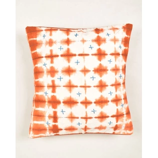 Brown tie dye cushion cover flower motif - HCC52C