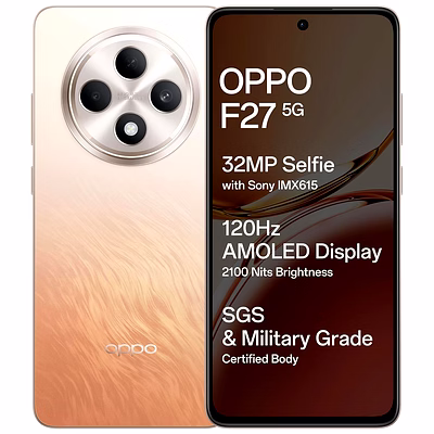 oppo f27 5g (amber orange, 8gb ram, 128gb storage) | 6.67" fhd+ amoled display|32mp sony imx615 selfie camera |ai portrait expert| 45w supervooc
