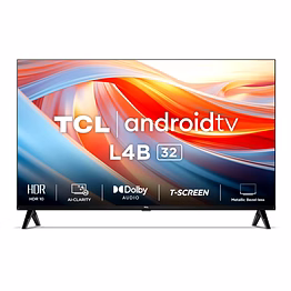 tcl 79.97 cm (32 inches) metallic bezel-less hd ready smart android led tv 32l4b (black)