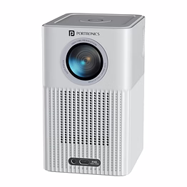 portronics beem 500 smart projector with 8k support & 1080p fhd native, 6700 lumens, auto focus & keystoning, bluetooth, wi-fi, 16w speaker (white)