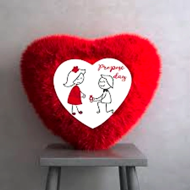 Fur Heart Cushion-Normal-4