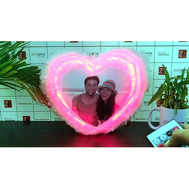 Fur Heart Cushion-LED-4
