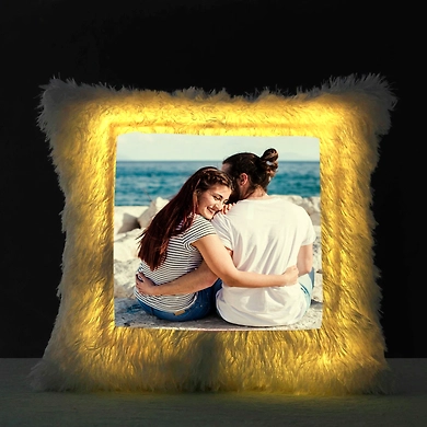 Fur Square Cushion-LED-3