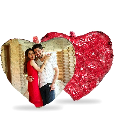 Magic Sequin Heart Cushion-RVPMCHSSS