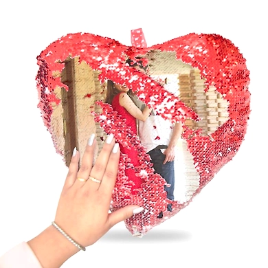 Magic Sequin Heart Cushion-Single Side-1