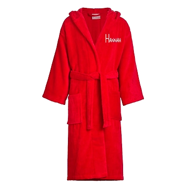 Personalized Adult Bathrobe-Red-Free-1