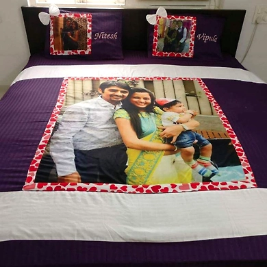 Personalized Bed Sheet with Pillow Cover-6