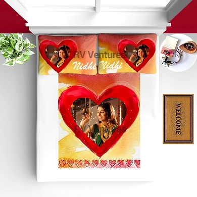 Personalized Bed Sheet with Pillow Cover-12