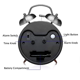Twin Bell Alarm Clock – Perfect for Heavy Sleepers – Loud Bell Alarm – Upgraded Version