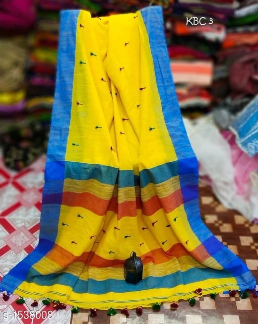 Khadi cotton saree-AVINIM001Y