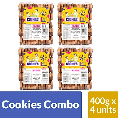 MOTHER'S KITCHEN Cookies Combo of Low Cholesterol Chocolate Cookies-Fresh and All Natural Biscuits(Pack of 4) 400x4g-MK-CHOCOLATE-P4_400g