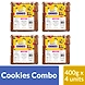 MOTHER'S KITCHEN Cookies Combo of Low Cholesterol American Atta Cookies-Fresh and All Natural Biscuits (Pack of 4) 400x4g-MK-AMERICANATTA-P4_400g-sm