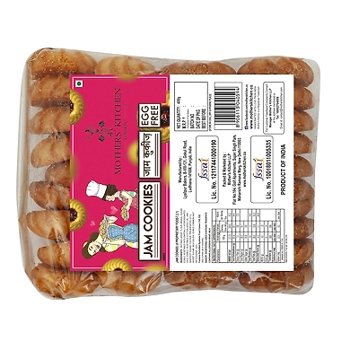 MOTHER'S KITCHEN Cookies Combo of Low Cholesterol Jam Atta Cookies-Fresh and All Natural Biscuits (Pack of 4) 400x4g-MK-JAM-P4_400g