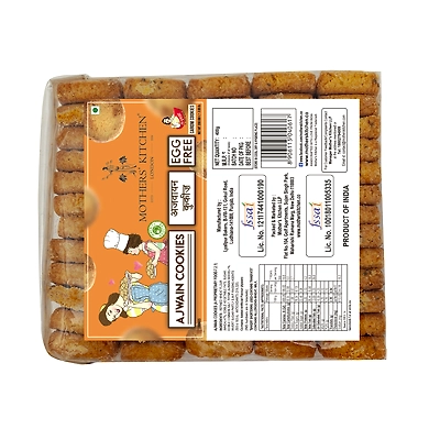 MOTHER'S KITCHEN Cookies Combo of Low Cholesterol Ajwain Atta Cookies-Fresh and All Natural Biscuits (Pack of 4) 400x4g-MK-AJWAIN-P4_400g
