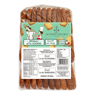 MOTHER'S KITCHEN Cookies Combo of Low Cholesterol Bengali Atta Cookies-Fresh and All Natural Biscuits (Pack of 4) 400x4g-3