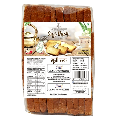 MOTHER'S KITCHEN Rusk Combo of Classic and Suji Fresh and All Natural Low Cholestrol Rusk (Pack of 4) 300x4g-3